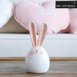 Miz 1 Piece Rabbit Figurine Home Decoration Accessories Ceramic Doll Birthday Gift for Kids Lovely Rabbit for Home Decor