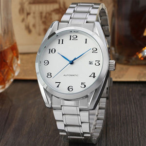 Automatic Mens Watch Fashion Brand Business Mechanical Watches Stainless Steel Skeleton Self-wind Wristwatch Male Watch LZ2101