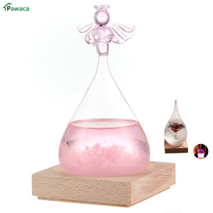 7 Colors Led Angel Rose Drops Weather Forecast Bottle Storm Glass Barometer Creative Ornaments Home Decor Glass Accessories