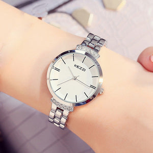 KEZZI Luxury Brand Watches Women Waterproof Stainless Steel Quartz Watch Roman Scale Multi Cutting Surface Mirror Bracelet Watch